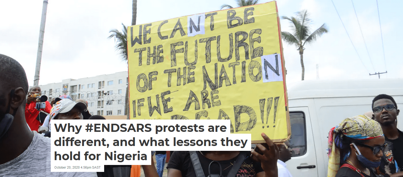 Why Endsars Protests Are Different And What Lessons They Hold For Nigeria