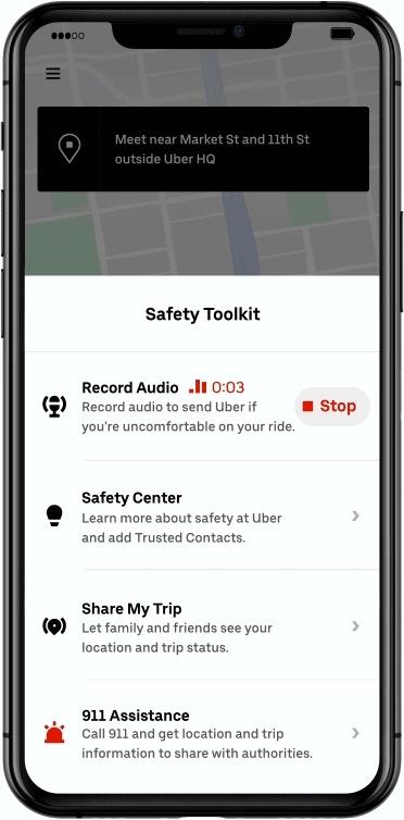 Share your ride status with friends: the Uber Safety feature