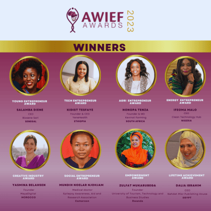 AWIEF Awards 2023 winners celebrating their achievements.