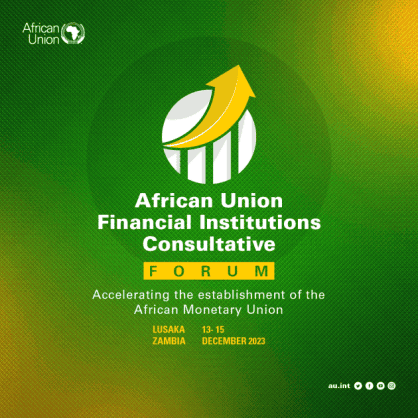 African Union financial institutions forum poster with logo and event details.