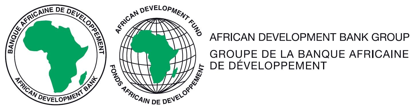 African Development Bank logo featuring Africa map and globe.