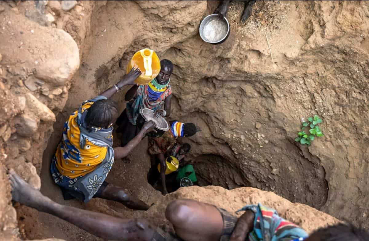 Water well drilling Ethiopia rural community clean water access.