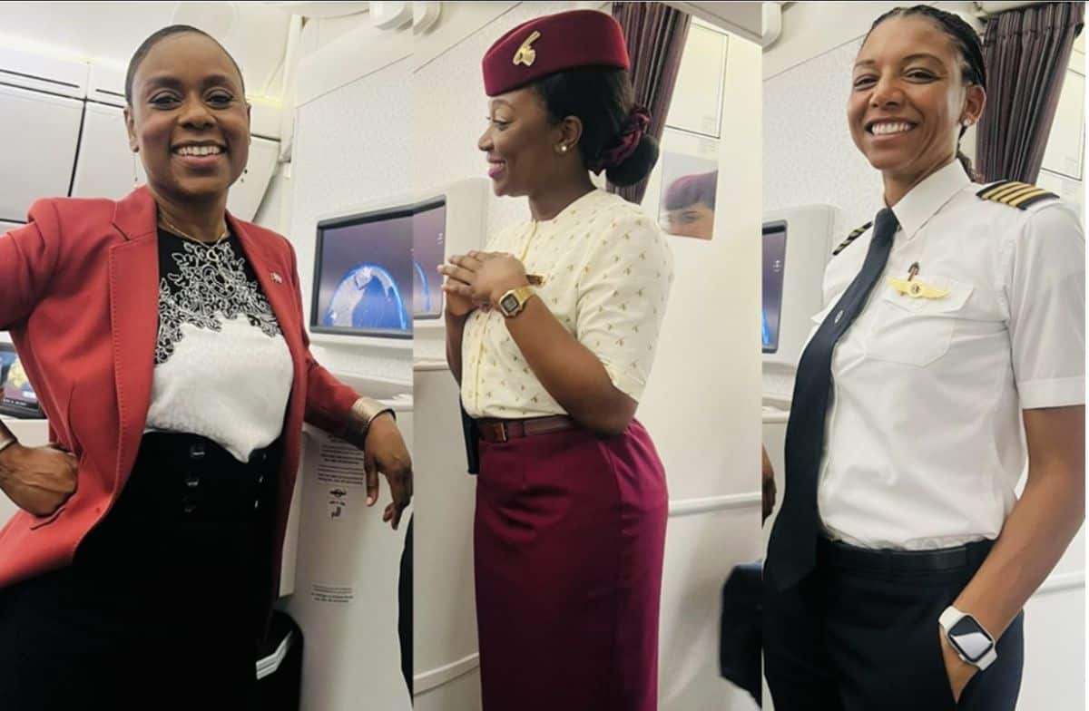 Congolese Women Celebrating Qatar Airways' DRC Flight.