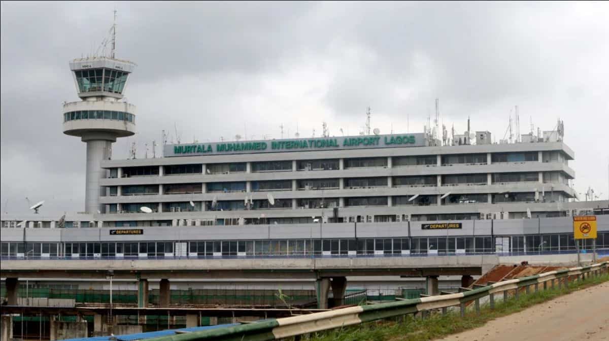Murtala Muhammed International Airport Lagos terminal building and control tower.