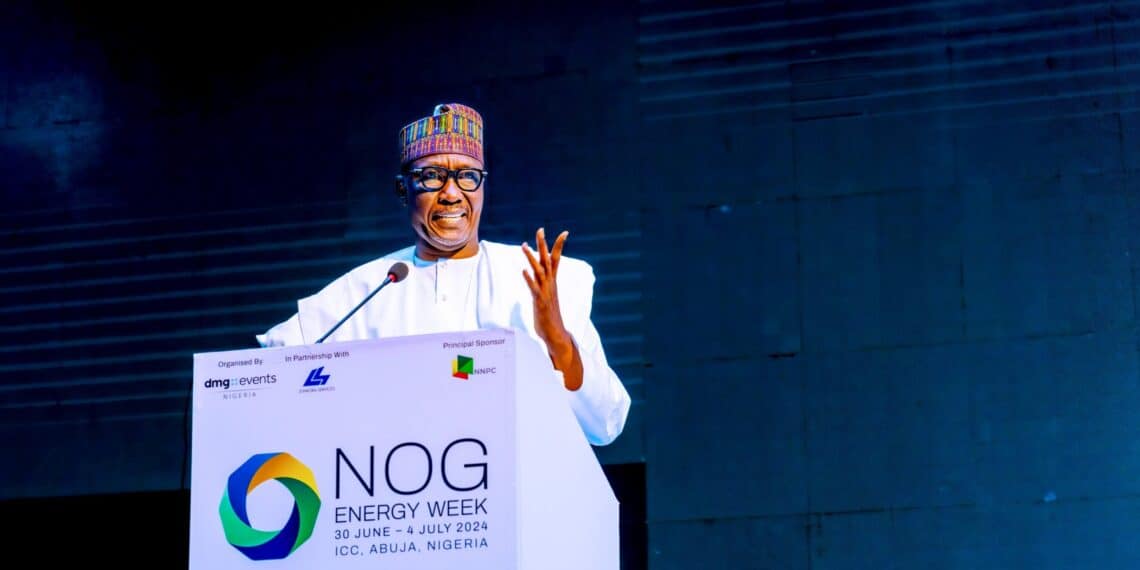 South African official delivering speech at NOG Energy Week event.