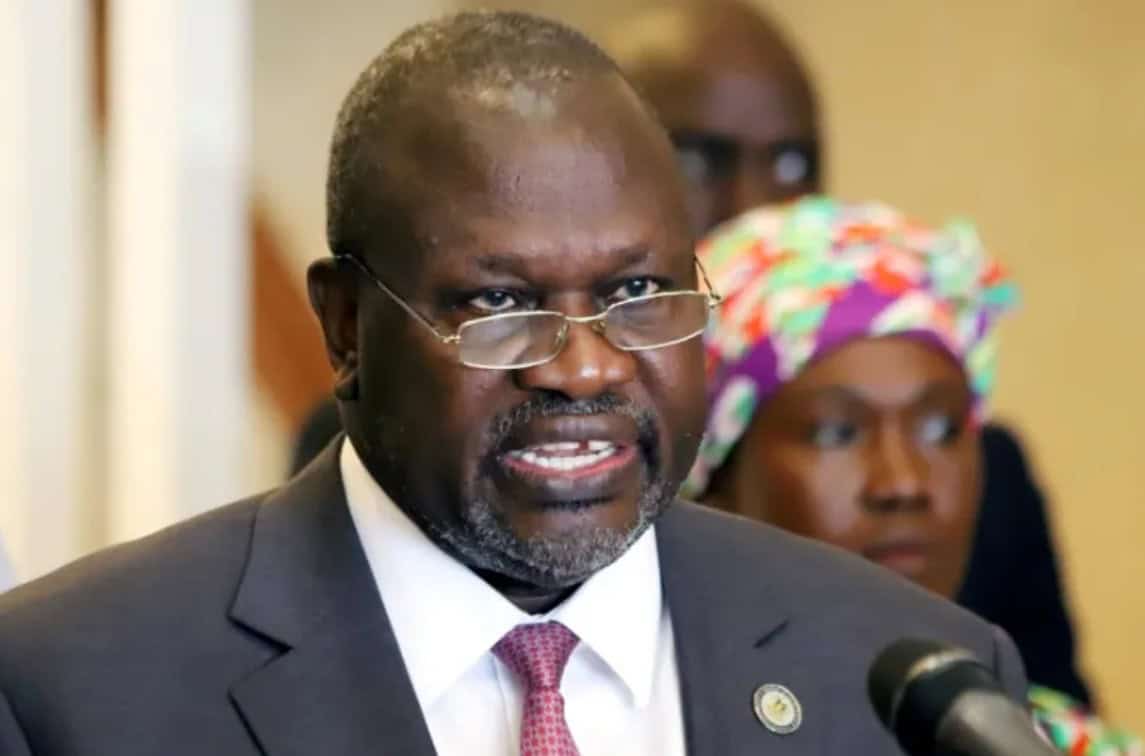 Political leader from the Democratic Republic of Congo addressing a press conference.