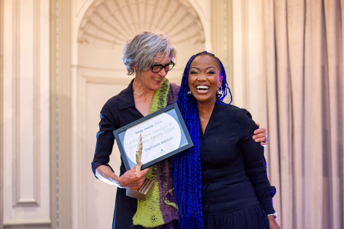 Stephanie Bentum wins the Innovative Design and Materials Award presented by Polo South Africa, with Zandi Ndlovu (1)