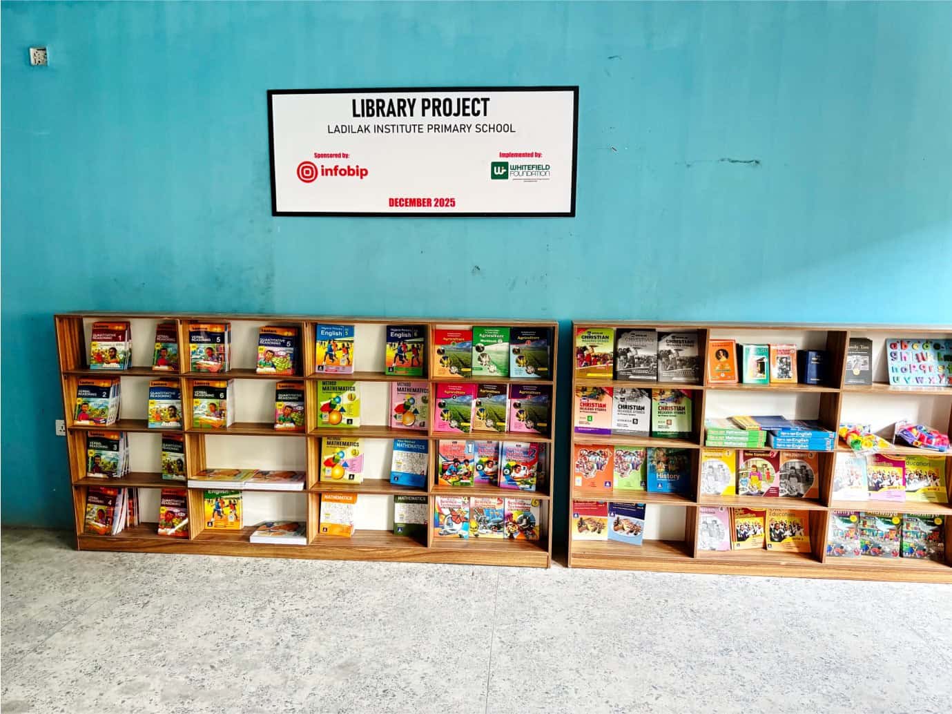 Lagos school with new learning materials from Infobip initiative.