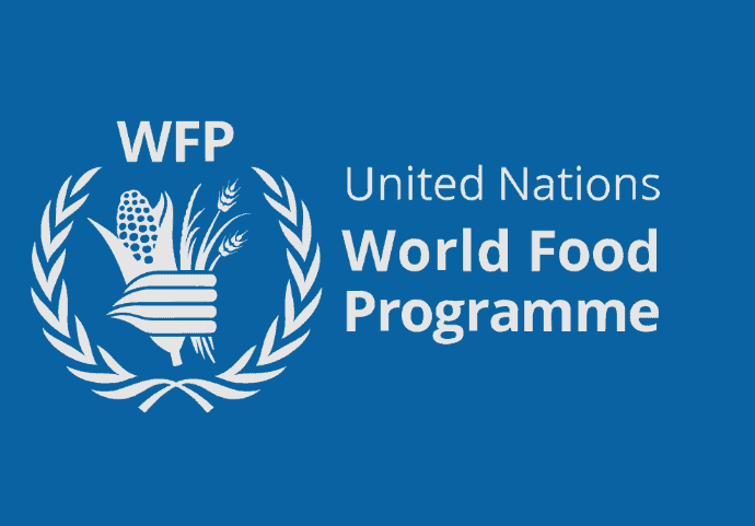 WFP logo representing global food aid and nutrition efforts in Africa.