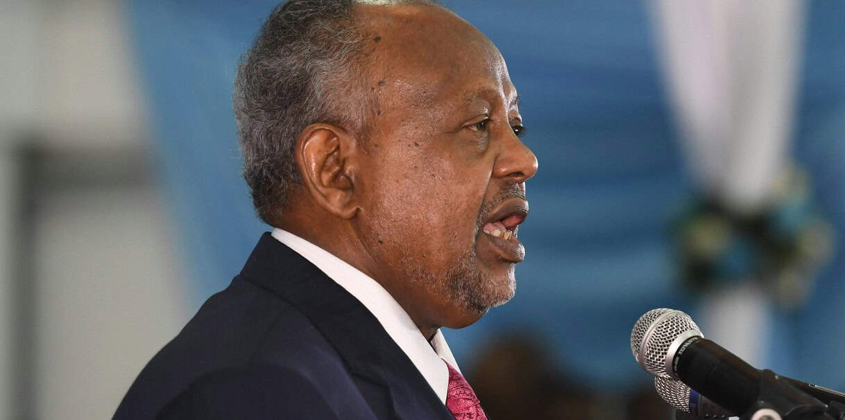 Djibouti's president speaking at a public event, poised to extend his long-standing leadership.