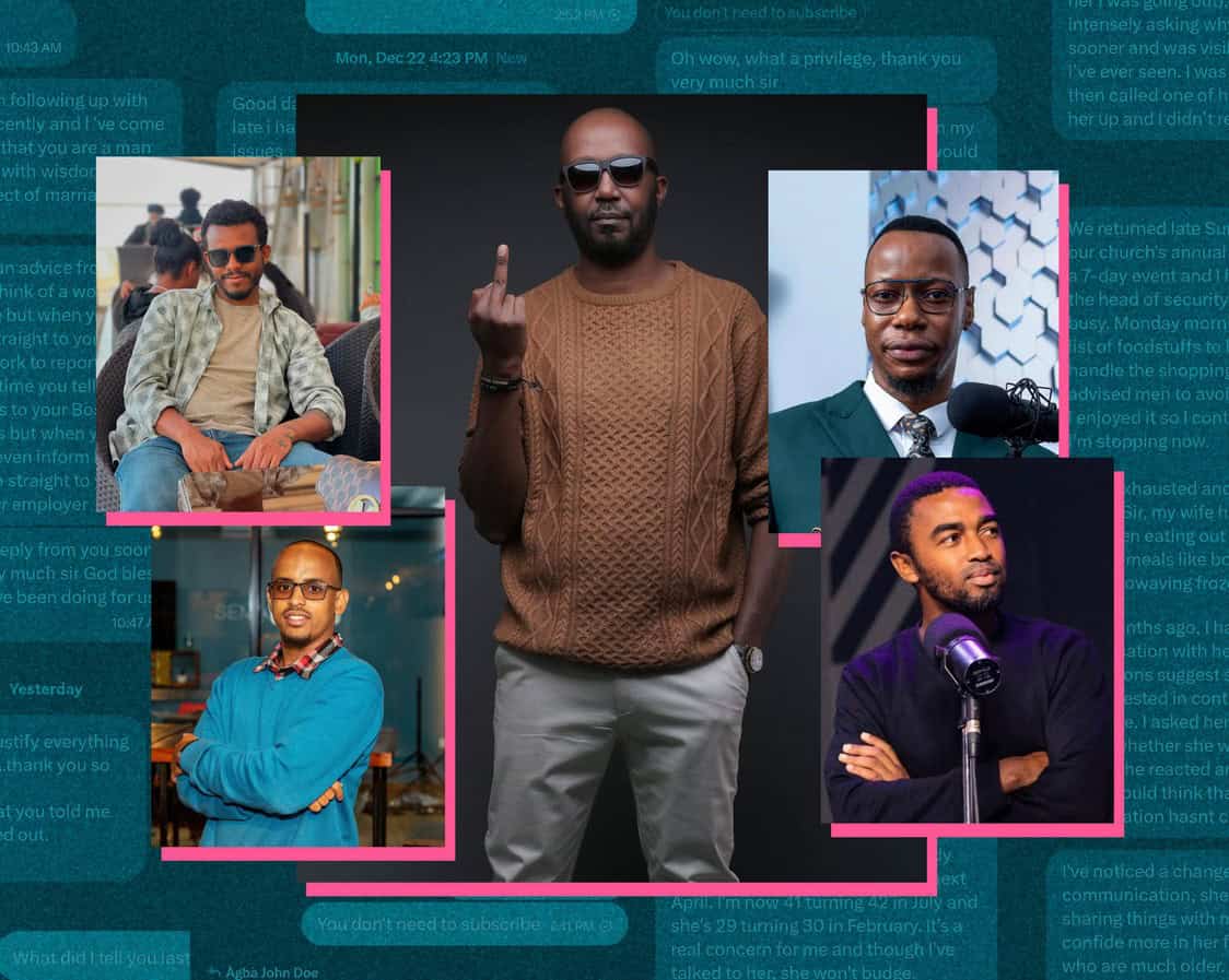 African men advocating for masculinity and empowerment.