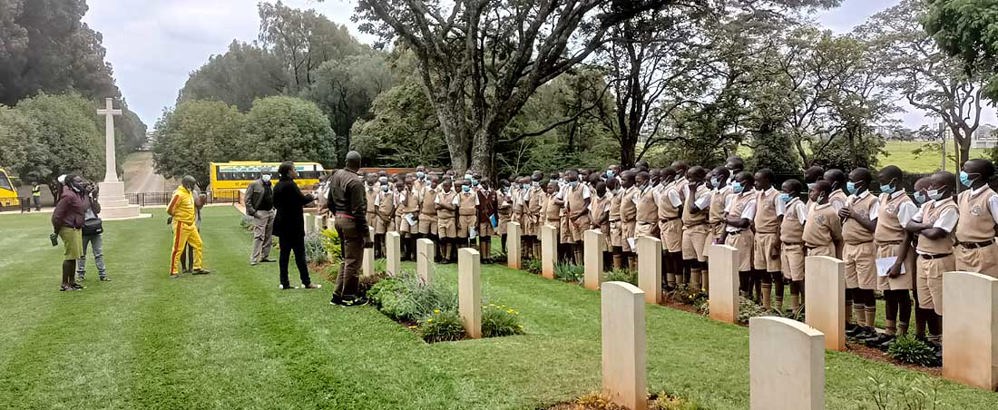 Reclaiming Forgotten Histories: The Commonwealth War Graves Commission’s Educational Activities in Kenya 5 Students visiting Nairobi War Cemetery as part of our tours programme